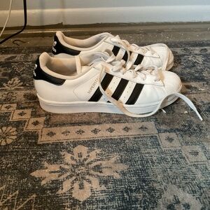 Adidas Superstar White with Black Stripes